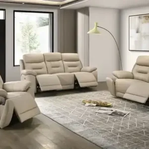 IF 8162 (Cream Leather Match) - 3Pc Power Recliner Set