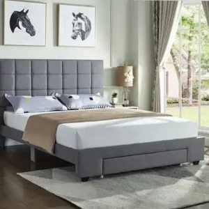 IF 5493 (Grey Fabric) - 60" Queen Bed