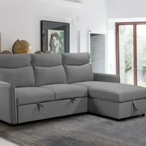 IF 9027 - Sofabed Sect. w/ Rev. Chaise (Grey Fabric)
