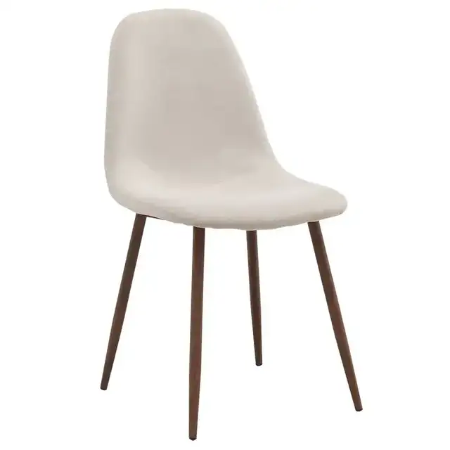 Conrad and Lyna 5pc Dining Set - Walnut Table and Beige Chairs
