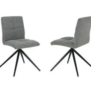 DINING CHAIR, SET OF 2 - DARK GREY