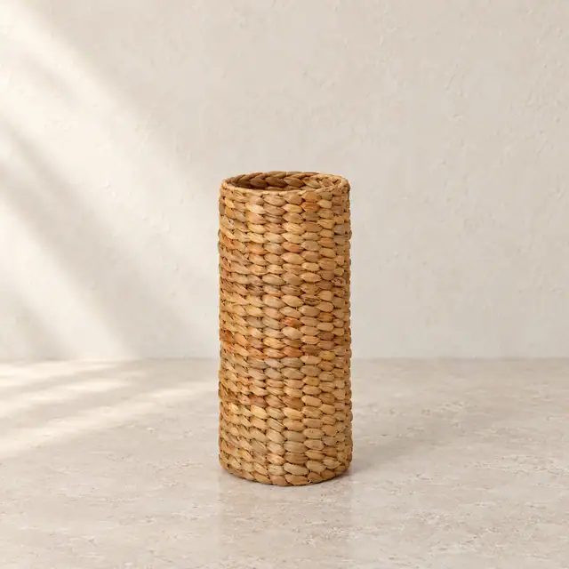 Rattan Vase — Front Elevation, Empty Vase