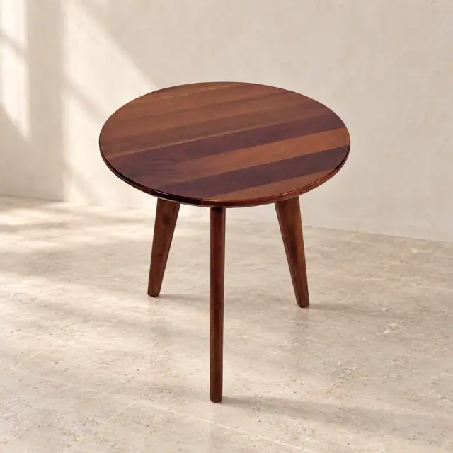 Solid Mahogany Accent Side Table — Front
