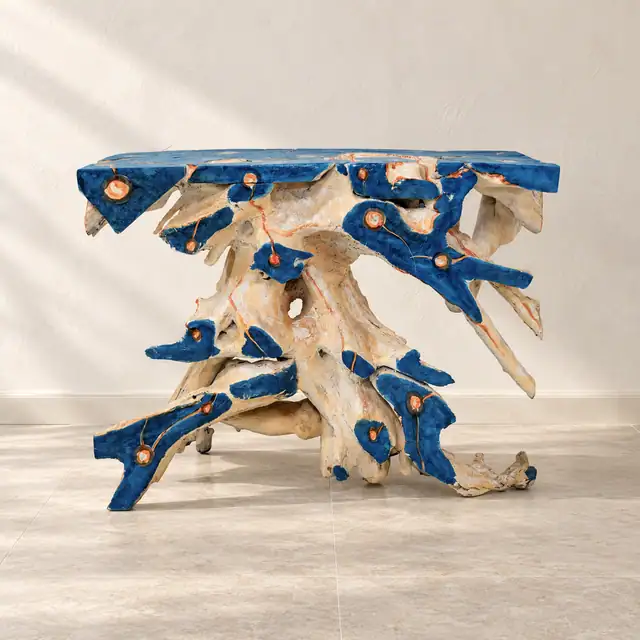 Blue River Teak Console — Front