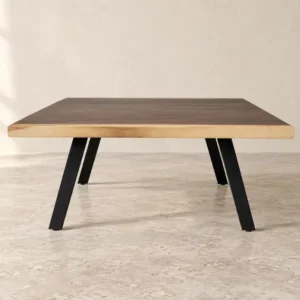 Natural Live Edge Suar Wood Side Table — Front